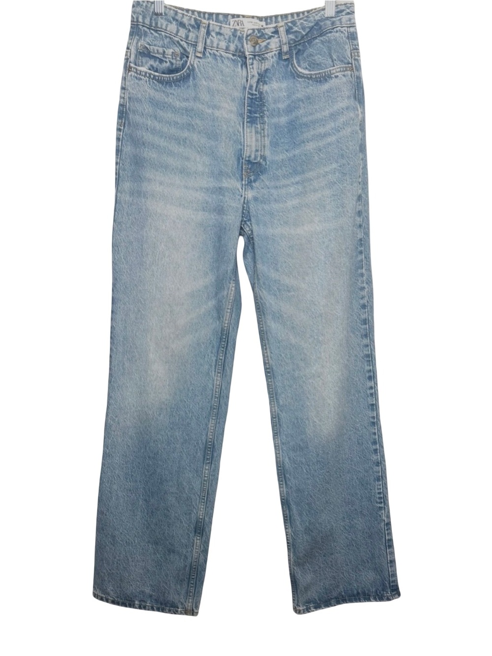 Zara Light Blue Wide Leg Women’s Jeans, Size 10. Like New 100% Cotton